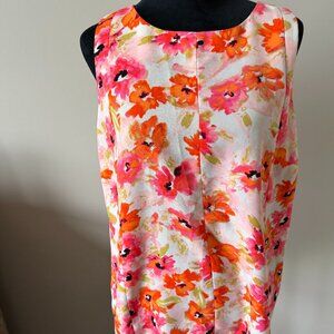 EUC LOFT Poppies Florals Sleeveless Blouse. Chest 20"